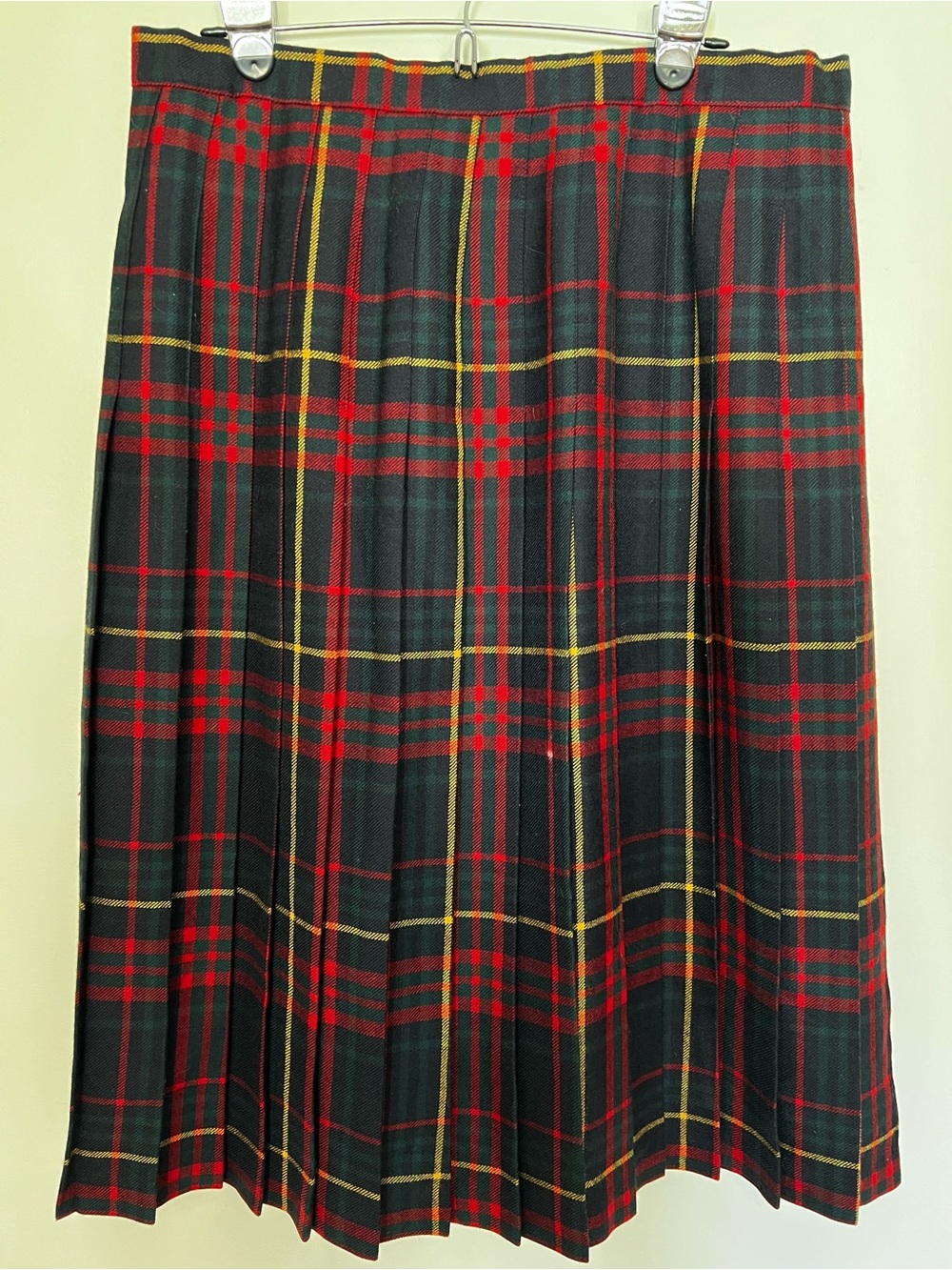 Vintage Edinburgh Woollen Mill Tartan Kilt Skirt Pure New Wool UK22/US16/18